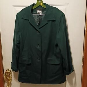 Sag Harbor Women's Dark Green Blazer Classic Long Line Comfy